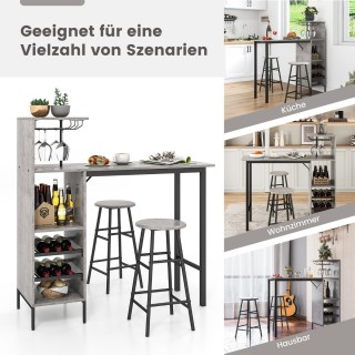 Costway  Σετ Ρουστίκ Μπαρ Τραπέζι και Σκαμπό για Μοναδική Ατμόσφαιρ...