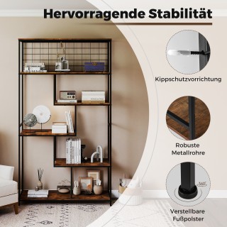 Costway Εξάρι Βιβλιοθήκη/Φυτοστάτης με Μεταλλικό Πλέγμα, Γεωμετρικό... Costway Εξάρι Βιβλιοθήκη/Φυτοστάτης με Μεταλλικό Πλέγμα, Γεωμετρικό...