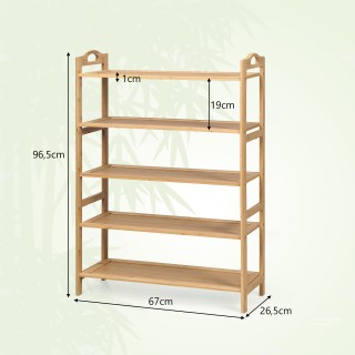 Costway Πενταόροφο Ράφι Παπουτσιών από Μπαμπού - Χωρητικότητα για 1... Costway Πενταόροφο Ράφι Παπουτσιών από Μπαμπού - Χωρητικότητα για 1...
