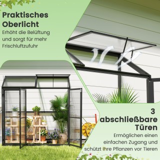 Costway Πλάγιο Θερμοκήπιο 180 x 52 x 190 cm με Παράθυρο για Ντομάτε...