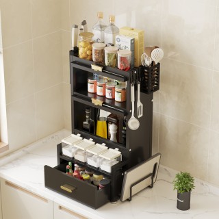 BAKAJI Μεταλλική Ραφιέρα με Διπλή Βιτρίνα και Μαύρο Συρτάρι 02842265 BAKAJI Μεταλλική Ραφιέρα με Διπλή Βιτρίνα και Μαύρο Συρτάρι 02842265