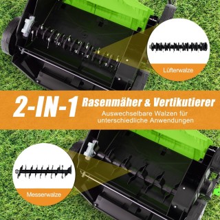 Costway  Ηλεκτρικός Αεριστήρας Γκαζόν 2-σε-1 με Ισχυρό Κινητήρα και...