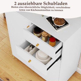 Costway Μπουφές Λευκός με 2 Πόρτες, 2 Συρτάρια και 3 Ρυθμιζόμενα Ρά... Costway Μπουφές Λευκός με 2 Πόρτες, 2 Συρτάρια και 3 Ρυθμιζόμενα Ρά...