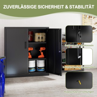 Costway Μεταλλική Ντουλάπα Γραφείου με Διπλή Πόρτα & 2 Ρυθμιζόμενα ...