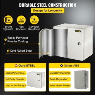 VEVOR Ηλεκτρικό  Ατσάλινο Κουτί NEMA, 30x30x20 cm NEMA 4X, IP66  Αδ...