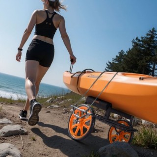 VEVOR Καρότσι Καγιάκ 149.7 κιλά με Ρόδες Καουτσούκ 38.1 εκ. & Σταντ...