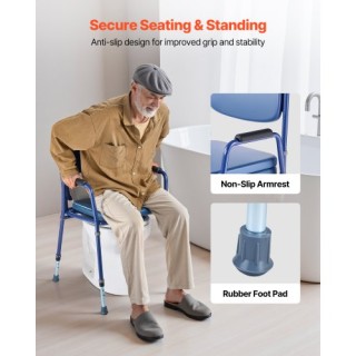 VEVOR Καρέκλα Κομοδίνου 3-σε-1 με Ρυθμιζόμενο Ύψος (181 kg) WLKBSGR... VEVOR Καρέκλα Κομοδίνου 3-σε-1 με Ρυθμιζόμενο Ύψος (181 kg) WLKBSGR...