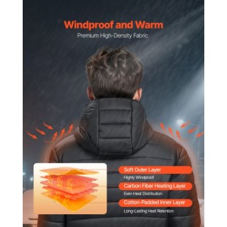 VEVOR Ανδρικό Θερμαινόμενο Μπουφάν με Μπαταρία 7.4V, Μαύρο JRJKNCTC... VEVOR Ανδρικό Θερμαινόμενο Μπουφάν με Μπαταρία 7.4V, Μαύρο JRJKNCTC...