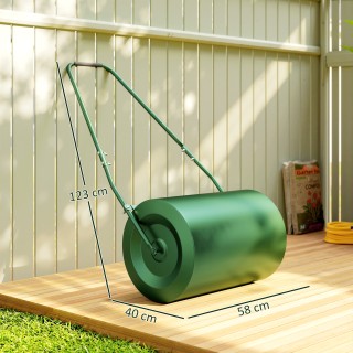 Outsunny Κύλινδρος Γκαζόν 63L με Ξύστρα Λεπίδα, Μεταλλικός, 123x58x...
