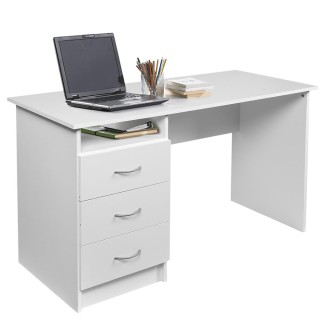 BAKAJI Γραφείο με Συρταριέρα 3 Συρτάρια Τραπέζι για Υπολογιστή Λευ... BAKAJI Γραφείο με Συρταριέρα 3 Συρτάρια Τραπέζι για Υπολογιστή Λευ...