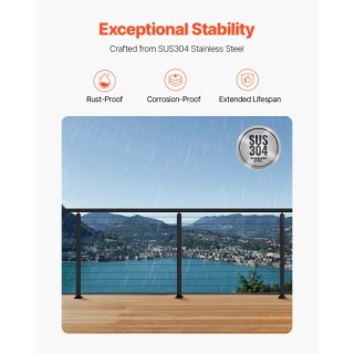 VEVOR Κατακόρυφη Στήλη Καλωδιακής Κάγκελης 42x1x2 ιντσών Προ-τρυπημ... VEVOR Κατακόρυφη Στήλη Καλωδιακής Κάγκελης 42x1x2 ιντσών Προ-τρυπημ...