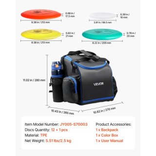 VEVOR Σετ Δίσκων Γκολφ, 12 Τεμάχια για Αρχάριους - Πλήρης Εξοπλισμό... VEVOR Σετ Δίσκων Γκολφ, 12 Τεμάχια για Αρχάριους - Πλήρης Εξοπλισμό...