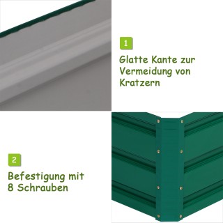 Costway  Υπερυψωμένο Πράσινο Παρτέρι από Ατσάλι: για Λαχανικά και Λ...