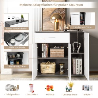 Costway Κουζίνα Μπουφές με Συρτάρι και Ρυθμιζόμενο Ράφι 88 x 40 x 8...