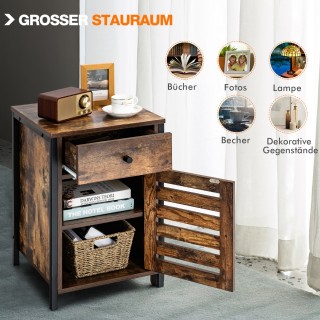 Costway Βιομηχανικό κομοδίνο με ρυθμιζόμενο ράφι σε ρουστίκ καφέ. ... Costway Βιομηχανικό κομοδίνο με ρυθμιζόμενο ράφι σε ρουστίκ καφέ. ...