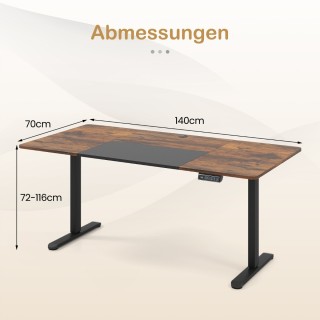 Costway Ηλεκτρικό Ρυθμιζόμενο Γραφείο 140 x 70 cm Εργονομικό Καθιστ... Costway Ηλεκτρικό Ρυθμιζόμενο Γραφείο 140 x 70 cm Εργονομικό Καθιστ...