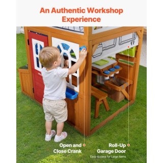 VEVOR Ξύλινο Παιδικό Σπιτάκι Κέδρου με Φωλιά Πουλιών, Κουδούνι και ...