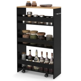 Costway Στενό καρότσι κουζίνας με 4 ράφια, 47,5 x 20 x 80,5 cm, Μα... Costway Στενό καρότσι κουζίνας με 4 ράφια, 47,5 x 20 x 80,5 cm, Μα...