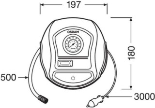 Τρόμπα Αυτοκινήτου με Καλώδιο Αναπτήρα 12V OTI200 OSRAM Τρόμπα Αυτοκινήτου με Καλώδιο Αναπτήρα 12V OTI200 OSRAM