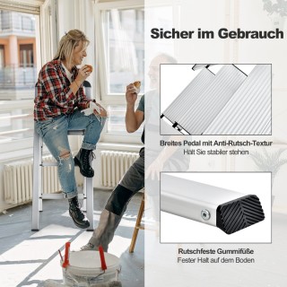 Costway Αναδιπλούμενη Σκάλα Αλουμινίου με 3 Αντιολισθητικά Σκαλοπάτ... Costway Αναδιπλούμενη Σκάλα Αλουμινίου με 3 Αντιολισθητικά Σκαλοπάτ...