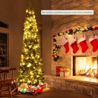 Costway Λεπτός Χριστουγεννιάτικος Δέντρος με Ρεαλιστικές PVC Βελόν... Costway Λεπτός Χριστουγεννιάτικος Δέντρος με Ρεαλιστικές PVC Βελόν...