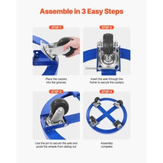 VEVOR Καρότσι Βαρελιού 55 Γαλονιών με 4 Ρόδες, Φορτίο 2000 lbs JSYT... VEVOR Καρότσι Βαρελιού 55 Γαλονιών με 4 Ρόδες, Φορτίο 2000 lbs JSYT...