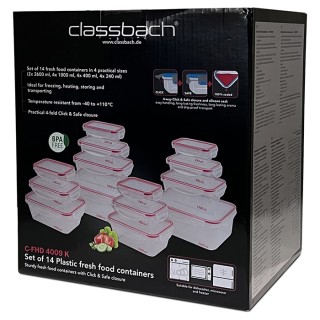 Σετ Φαγητοδοχεία 14 Τεμαχίων με Αεροστεγές Κλείσιμο - Διάφανο/Κόκκι... Σετ Φαγητοδοχεία 14 Τεμαχίων με Αεροστεγές Κλείσιμο - Διάφανο/Κόκκι...