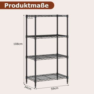 Costway Ρυθμιζόμενη και Πολλαπλών Χρήσεων Μεταλλική Ραφιέρα Βαρέως ...