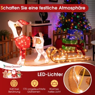 Costway Χριστουγεννιάτικη Διακόσμηση Σκύλος με Έλκηθρο και Κουτιά Δ... Costway Χριστουγεννιάτικη Διακόσμηση Σκύλος με Έλκηθρο και Κουτιά Δ...