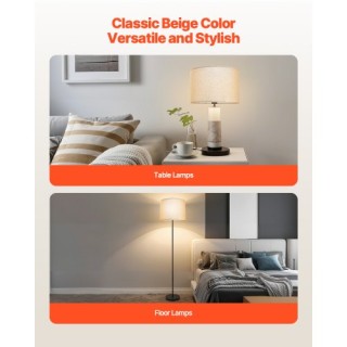 VEVOR Μεσαίο Στρογγυλό Καπέλο Λάμπας 13x13x10 ίντσες (Ανοιχτό Λινό)...