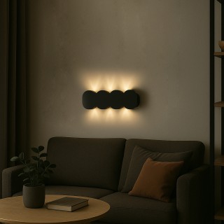 BAKAJI Απλίκα Τοίχου με 8 LED Μαύρη με Θερμό Λευκό Φως 21x8x3cm 028... BAKAJI Απλίκα Τοίχου με 8 LED Μαύρη με Θερμό Λευκό Φως 21x8x3cm 028...