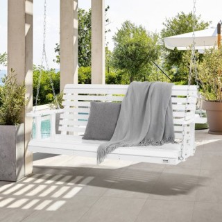 VEVOR Ξύλινη Κούνια Βεράντας 5.5 ft, Λευκή, 880 lbs, με Αλυσίδες Κρ...