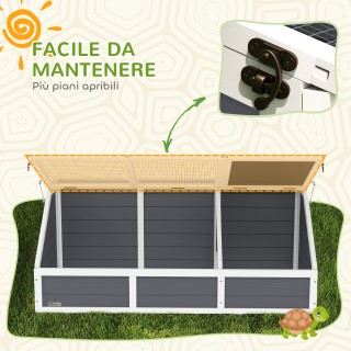 PawHut Σπιτάκι για Χερσαίες Χελώνες χωρίς Πάτο, από Ξύλο Έλατου και...