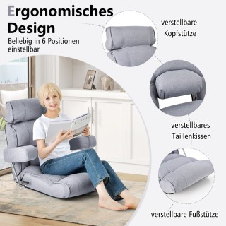 Costway Πτυσσόμενη Καρέκλα Δαπέδου με Ρυθμιζόμενη Πλάτη και Μαξιλάρ... Costway Πτυσσόμενη Καρέκλα Δαπέδου με Ρυθμιζόμενη Πλάτη και Μαξιλάρ...