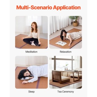 VEVOR Ιαπωνικό Στρώμα Τατάμι 203 x 99 εκ Διπλούμενο Φυσικό Ρατάν Στ...