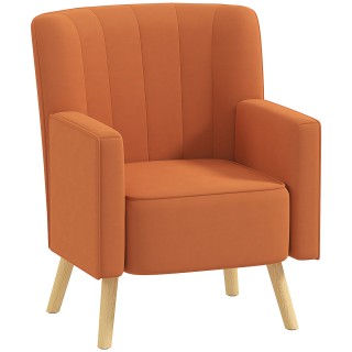 HOMCOM  Μοντέρνα Καρέκλα Διακόσμησης με Κεκλιμένη Πλάτη, από Ύφασμα...