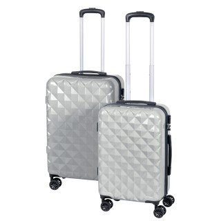Galileo Σετ 2 βαλίτσες Silver με 4 περιστρεφόμενες ρόδες 360° κλείδ...