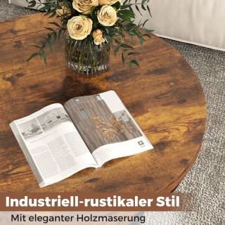 Στρογγυλό Τραπεζάκι Καφέ Ξύλινο με 2 Επίπεδα & Μεταλλικό Πλαίσιο 80... Στρογγυλό Τραπεζάκι Καφέ Ξύλινο με 2 Επίπεδα & Μεταλλικό Πλαίσιο 80...