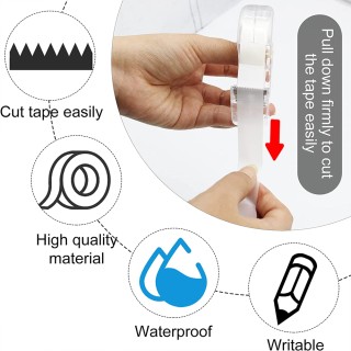 BAKAJI Σετ 6 Διανομέων με Κολλητική Ταινία 33 x 18 mm για Σπίτι, Γρ...