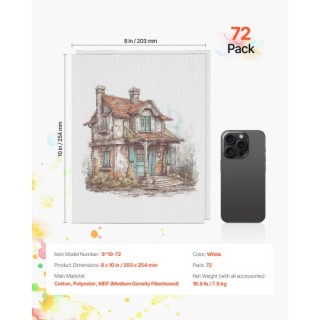 VEVOR Σετ 72 Καμβάδων Ζωγραφικής 8x10 Ίντσες HHFB810INCH759BILV0 VEVOR Σετ 72 Καμβάδων Ζωγραφικής 8x10 Ίντσες HHFB810INCH759BILV0