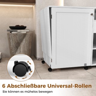 Costway Πτυσσόμενο Ντουλάπι Ραπτικής & Γραφείο με Ράφια για Ραπτομη...