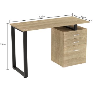 BAKAJI Γραφείο με Συρταριέρα Τραπέζι Υπολογιστή Ατσάλι Ξύλο Ανοιχτ... BAKAJI Γραφείο με Συρταριέρα Τραπέζι Υπολογιστή Ατσάλι Ξύλο Ανοιχτ...