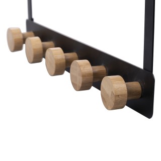 Galileo Κρεμάστρα πόρτας με 5 γάντζους από σίδερο και bamboo 33x8x1...
