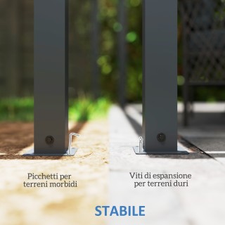 Outsunny Πέργκολα Κήπου Αναδιπλούμενη 4x3 μ με Φώτα LED και Οπές Απ...