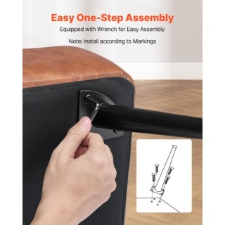 VEVOR Καφέ Πάγκος Αποθήκευσης με Μεταλλικά Πόδια από PU Δέρμα PZWSZ...