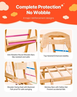 VEVOR Ξύλινο Εσωτερικό Παιδικό Γυμναστήριο 9 σε 1 Montessori με Κού... VEVOR Ξύλινο Εσωτερικό Παιδικό Γυμναστήριο 9 σε 1 Montessori με Κού...