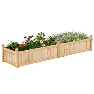Costway Ξύλινο Υπερυψωμένο Παρτέρι με Διάτρητη Μεμβράνη για Κήπο 22...