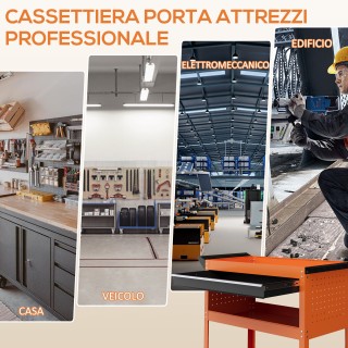 DURHAND Καρότσι Εργαλείων με Πλευρική Λαβή Συρτάρι και 3 Ράφια από ...