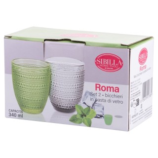 Galileo Σετ 2 Ποτήρια Νερού 340 ml από Διάφανο Γυαλί Ρώμη Σίβυλλα 5...