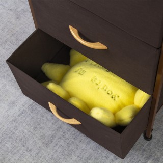 BAKAJI Καφέ Ξύλινη Συρταριέρα με 3 Ράφια Υφάσματος 75x46x30εκ 02814749 BAKAJI Καφέ Ξύλινη Συρταριέρα με 3 Ράφια Υφάσματος 75x46x30εκ 02814749